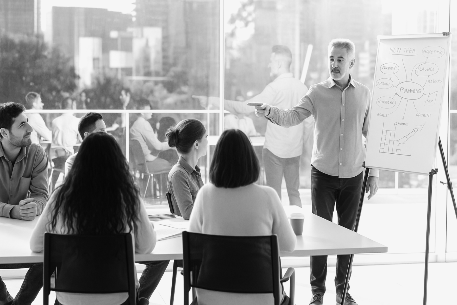 Our partner leads a workshop of engaged participants