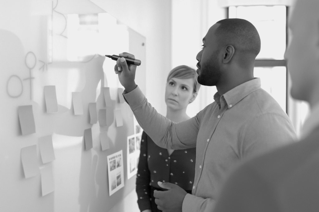 Workshop participants engaged in an strategy exercise